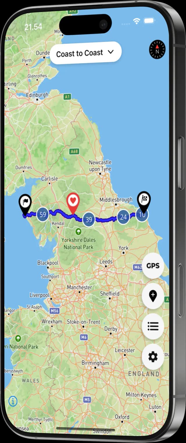 Phone showing the app